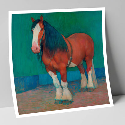 Vibrant Heavy Horse horse breed art print
