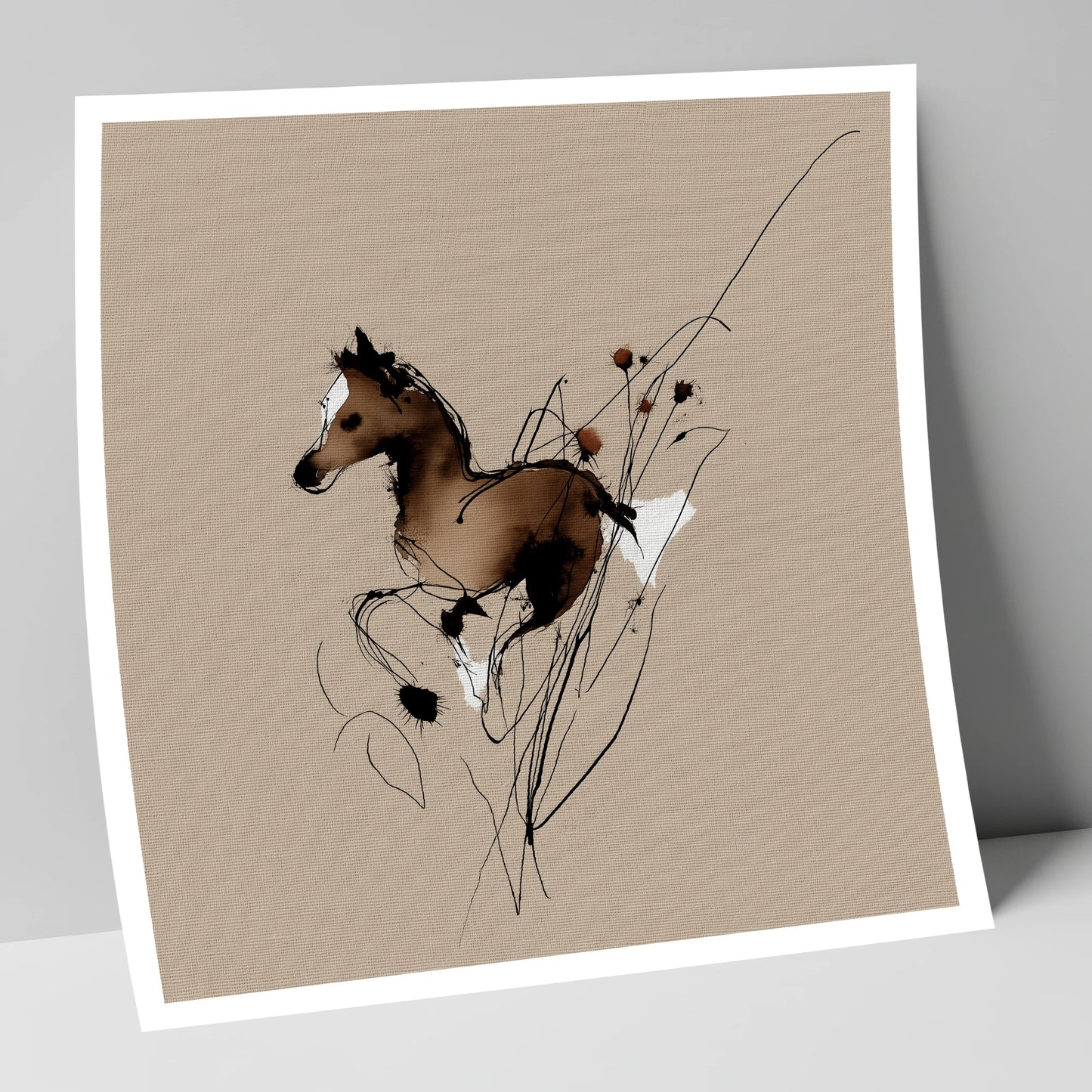 Joyful Bound horse portrait art print
