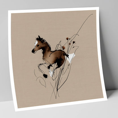 Joyful Bound horse portrait art print