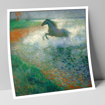 Luminous Surf Canter beach horse art print