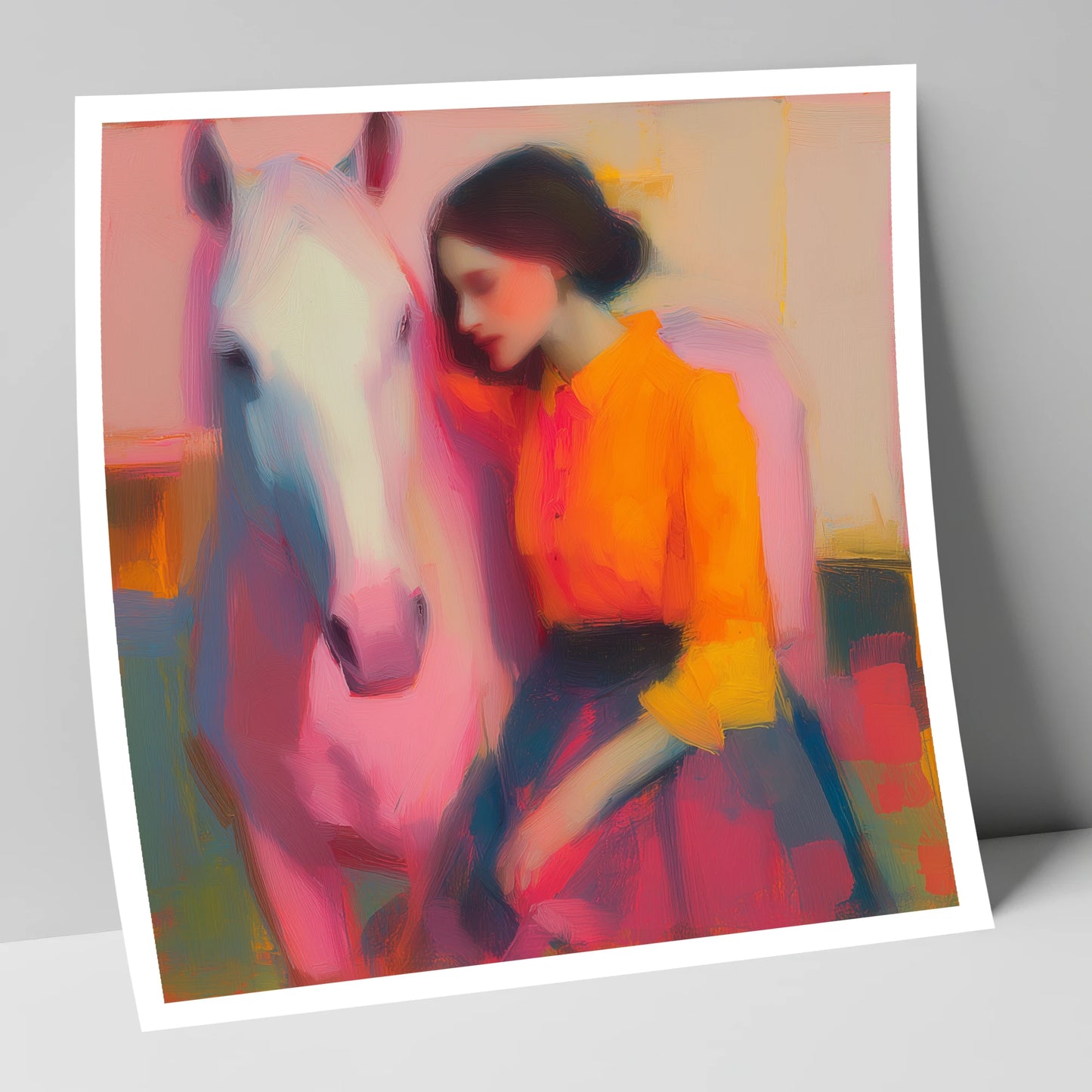 Vivid Embrace horse & rider art print