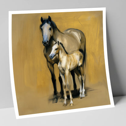 A Mother's Watch mare & foal art print