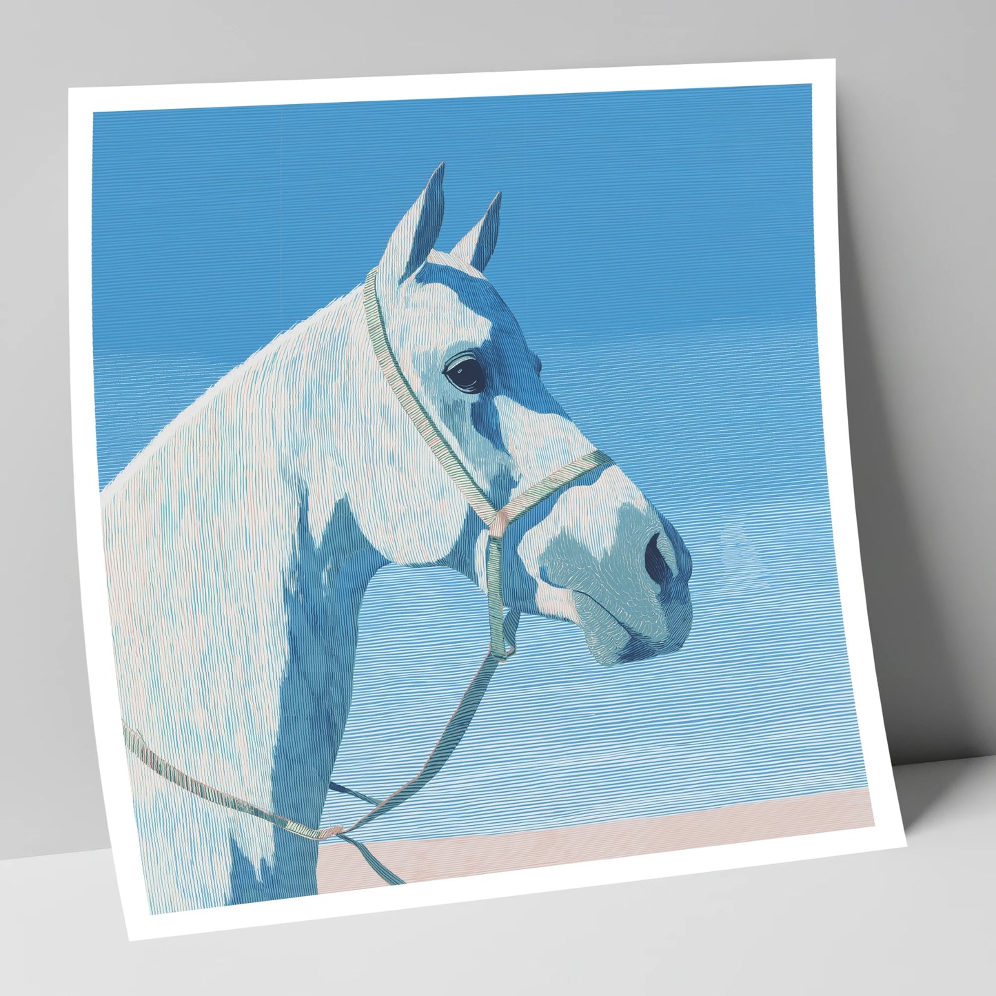 Serene Grey Profile horse breed art print