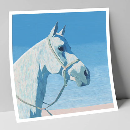 Serene Grey Profile horse breed art print