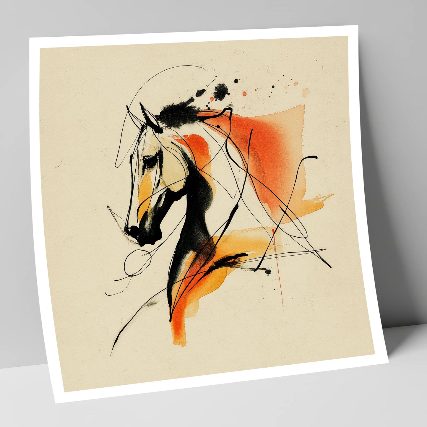 Dynamic Amber Silhouette horse breed art print