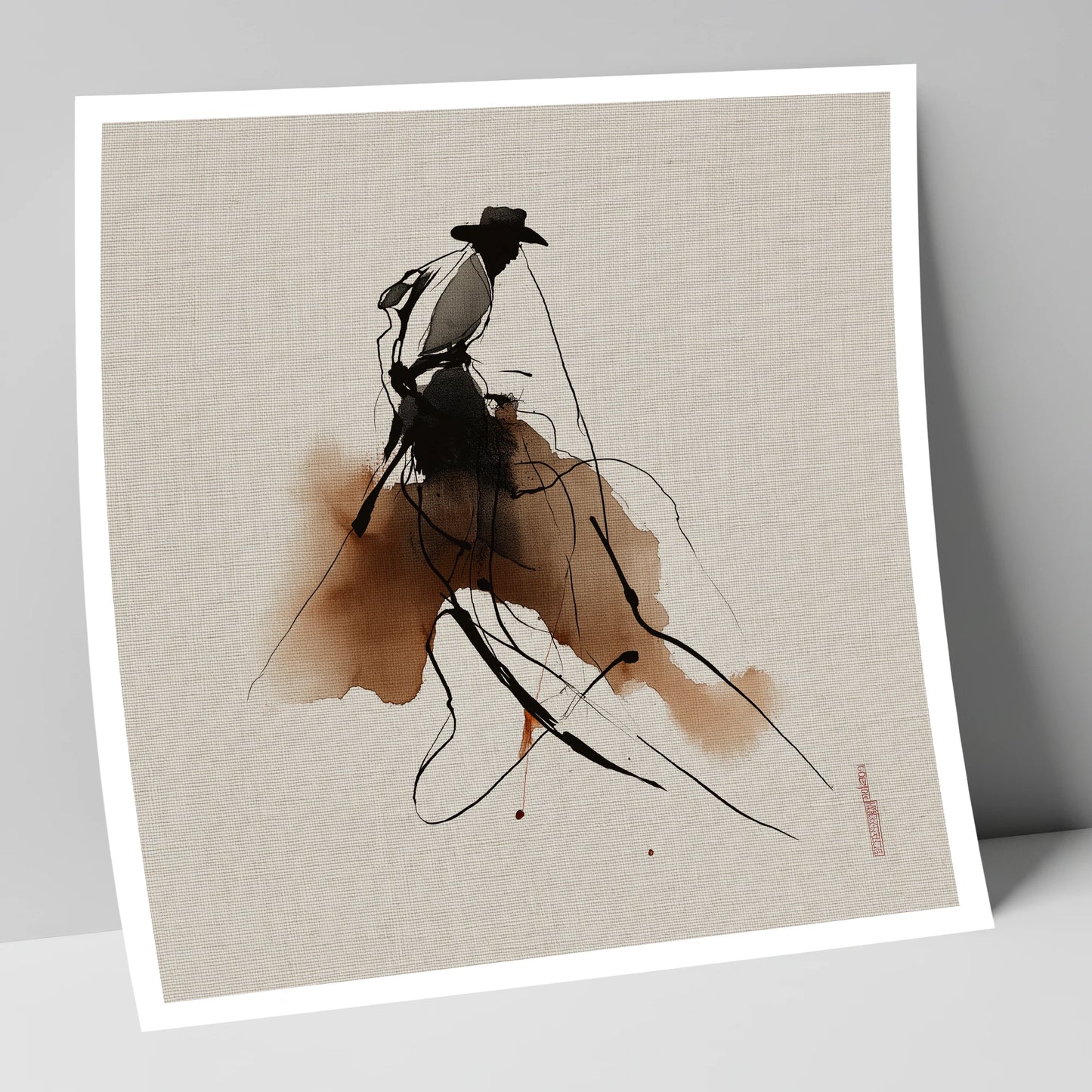 The Sepia Rider western horse art print