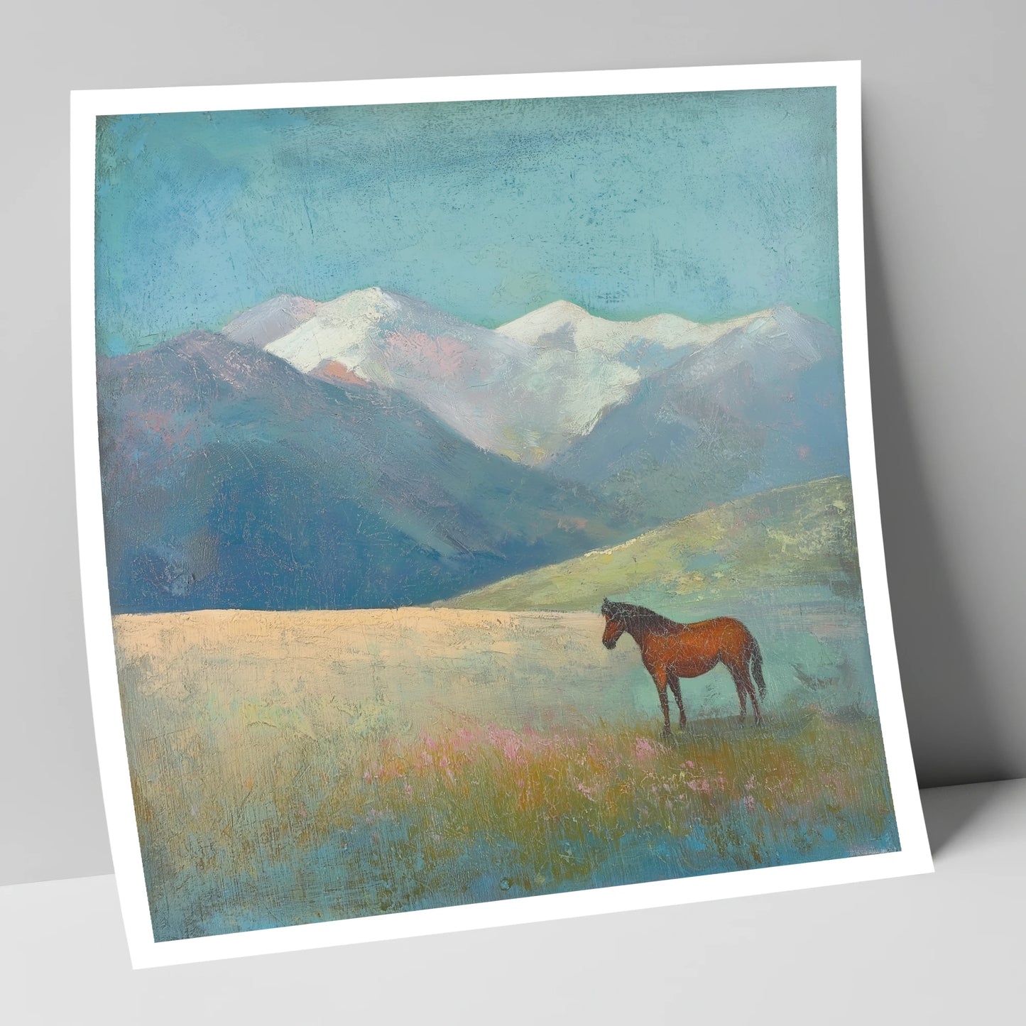 Alpine Solitude horse landscape art print