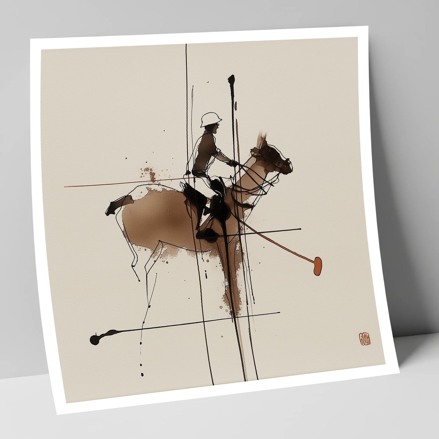 Abstract Polo Strike polo horse art print