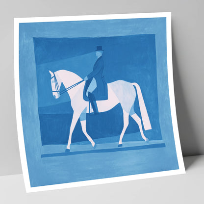 Blue Dressage Silhouette dressage horse art print