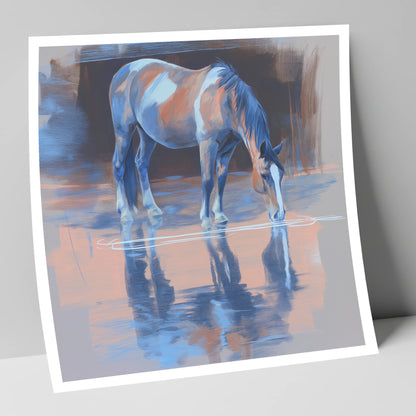 Tranquil Reflection horse portrait art print