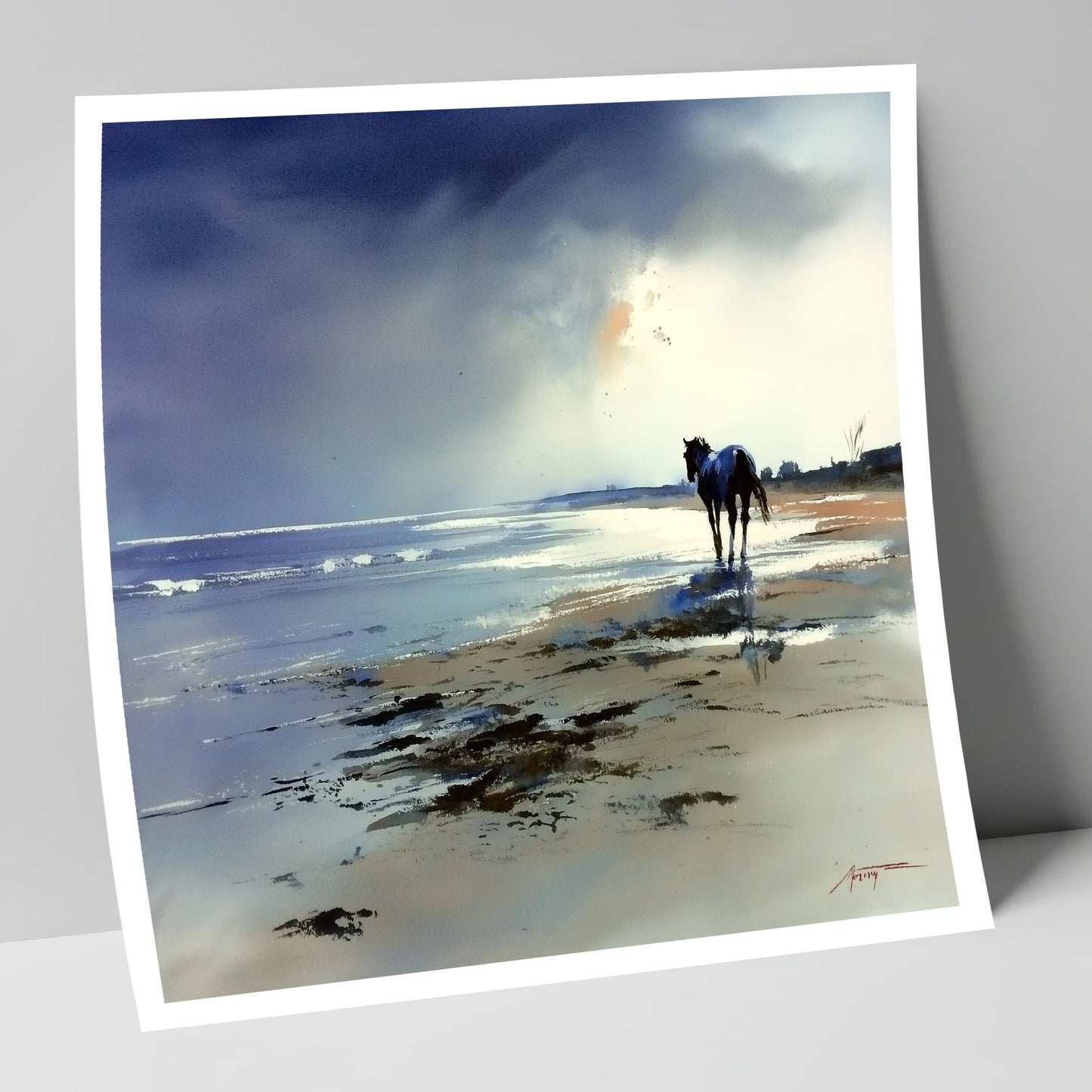 The Solitary Shoreline horse landscape art print