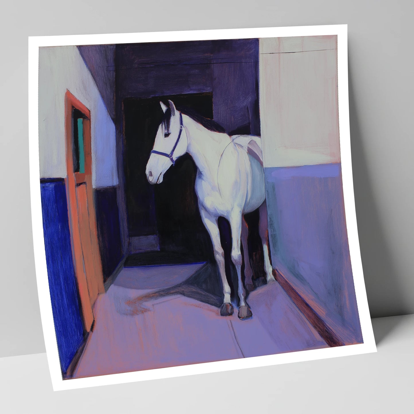 Twilight Stable Solitude horse stable art print