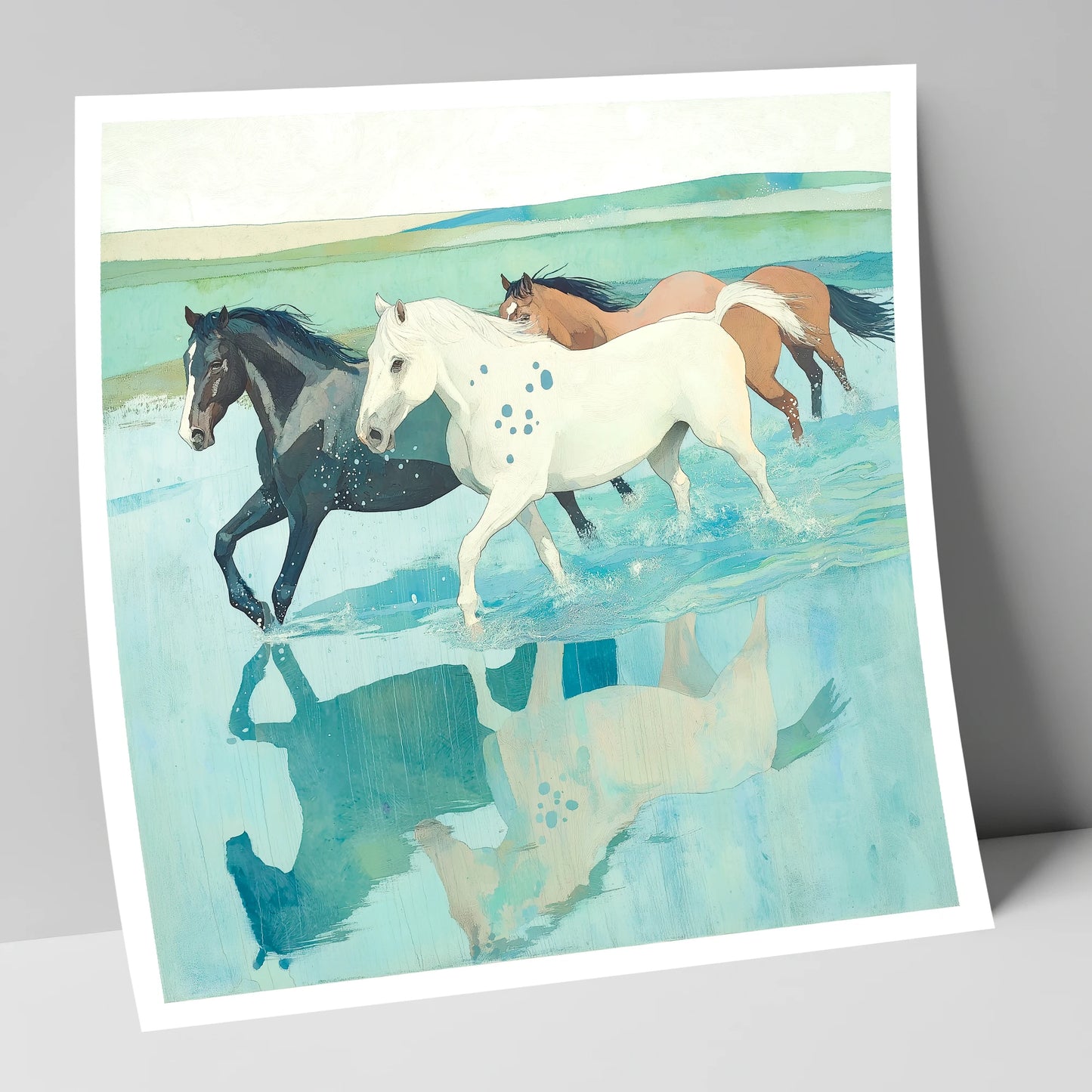 Tidal Canter wild horses art print