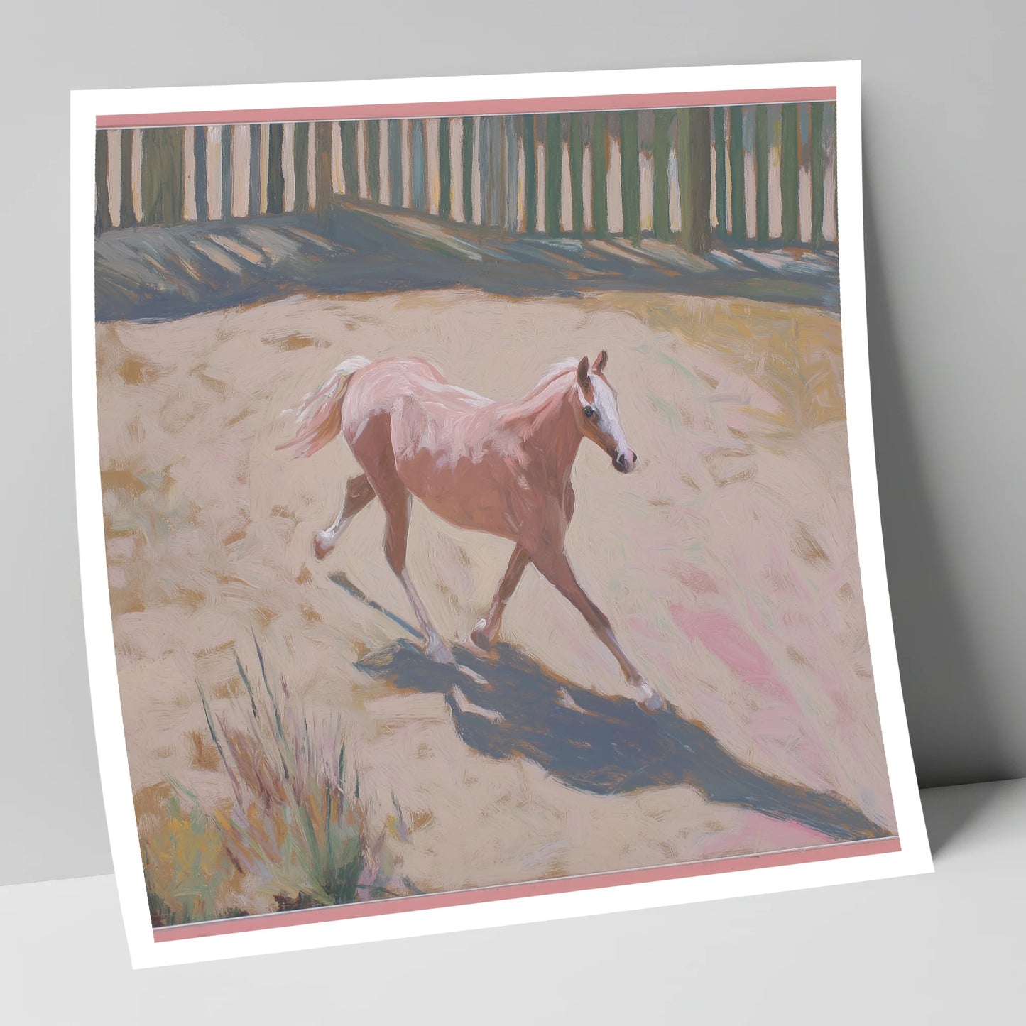 Sunlit Arena Stride horse breed art print
