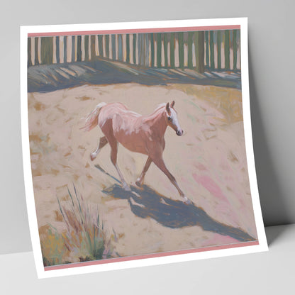 Sunlit Arena Stride horse breed art print