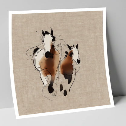 Bond In Motion mare & foal art print