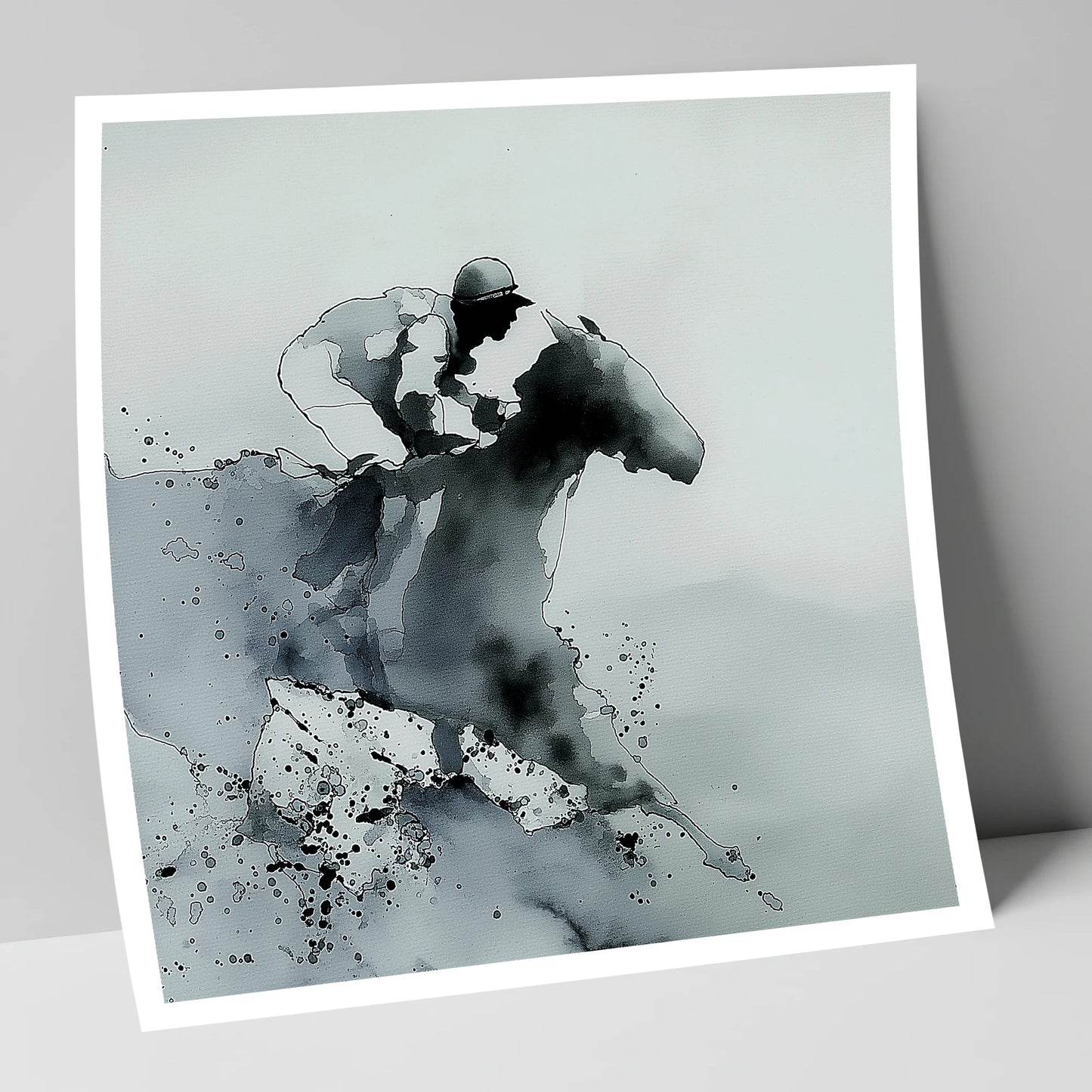 Shadows of the Track racing horse art print