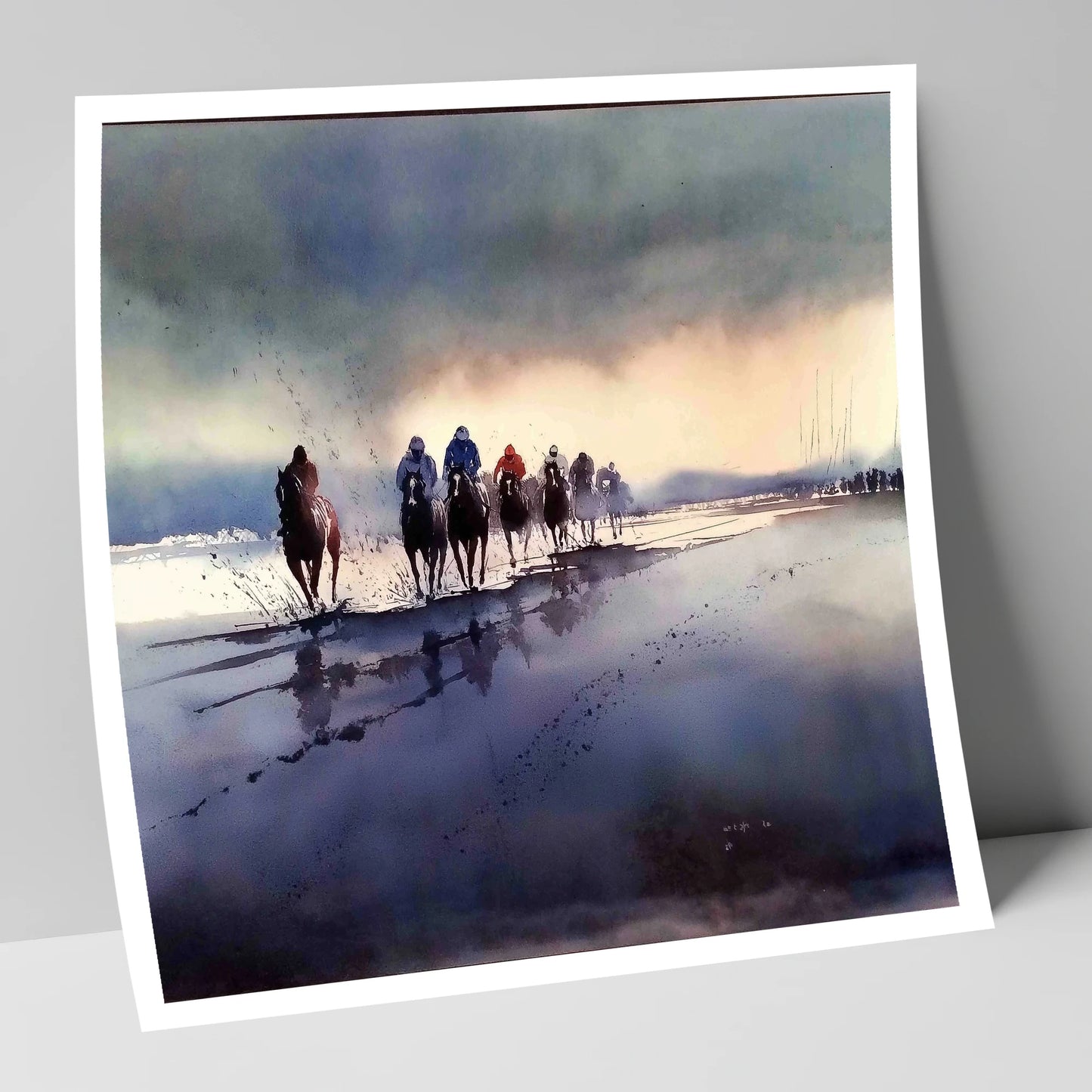 Morning Beach Gallops racing horse art print