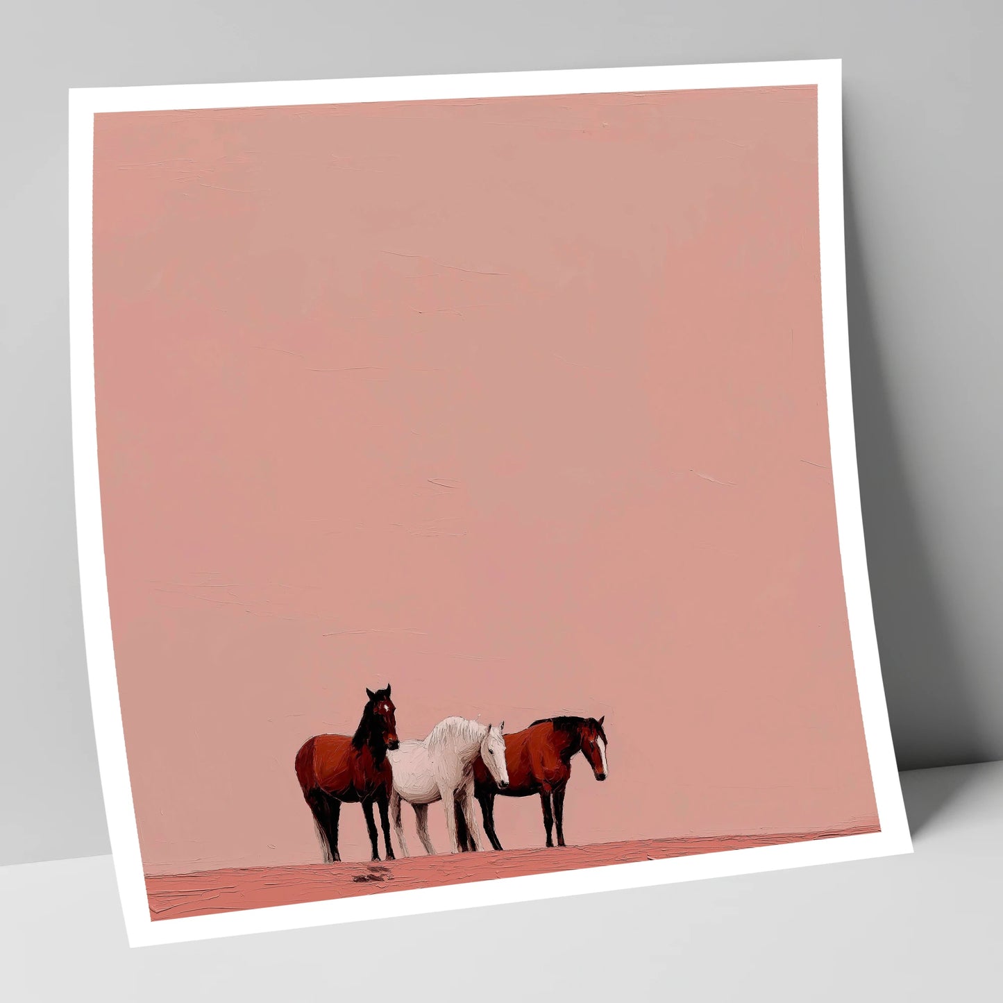 The Blush Horizon wild horses art print