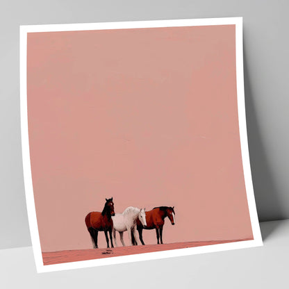 The Blush Horizon wild horses art print