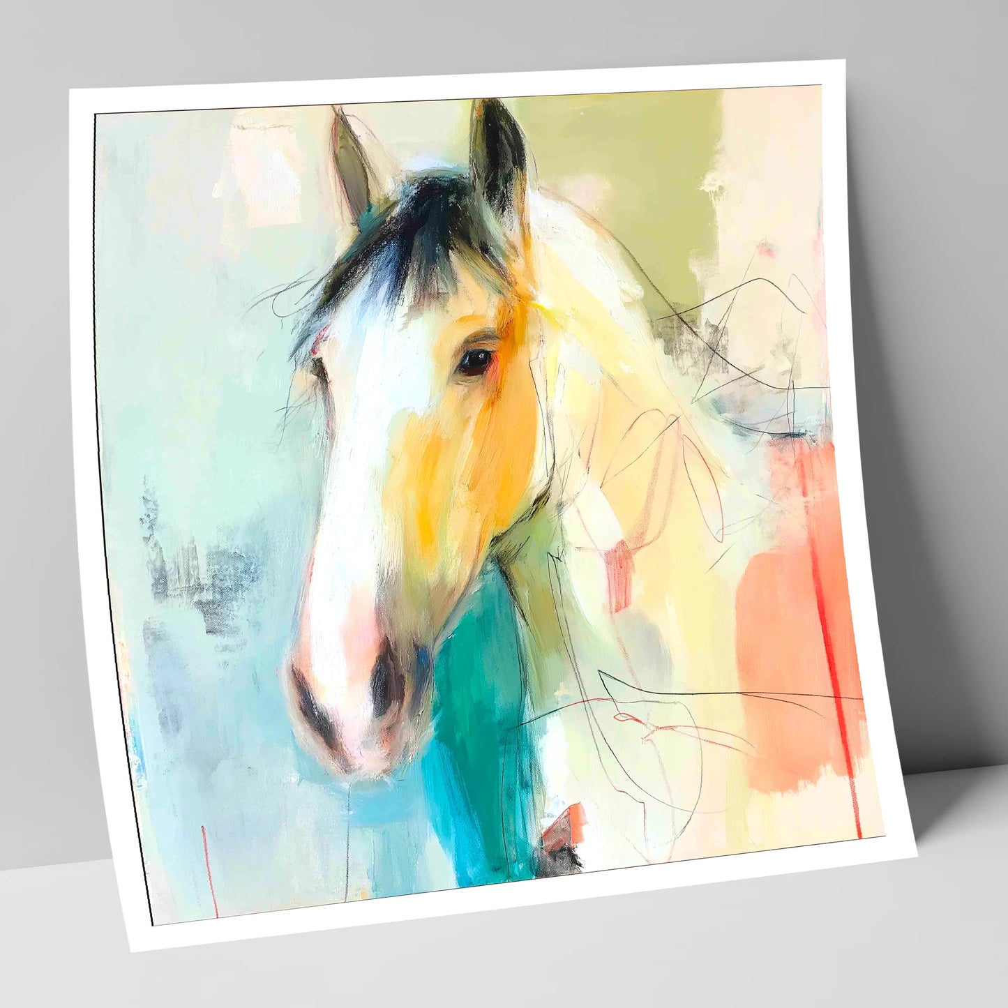 Quiet Grace in Ochre horse portrait art print