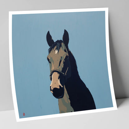 Cerulean Shadow Portrait horse portrait art print