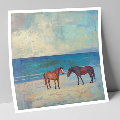Shoreline Companions horse landscape art print