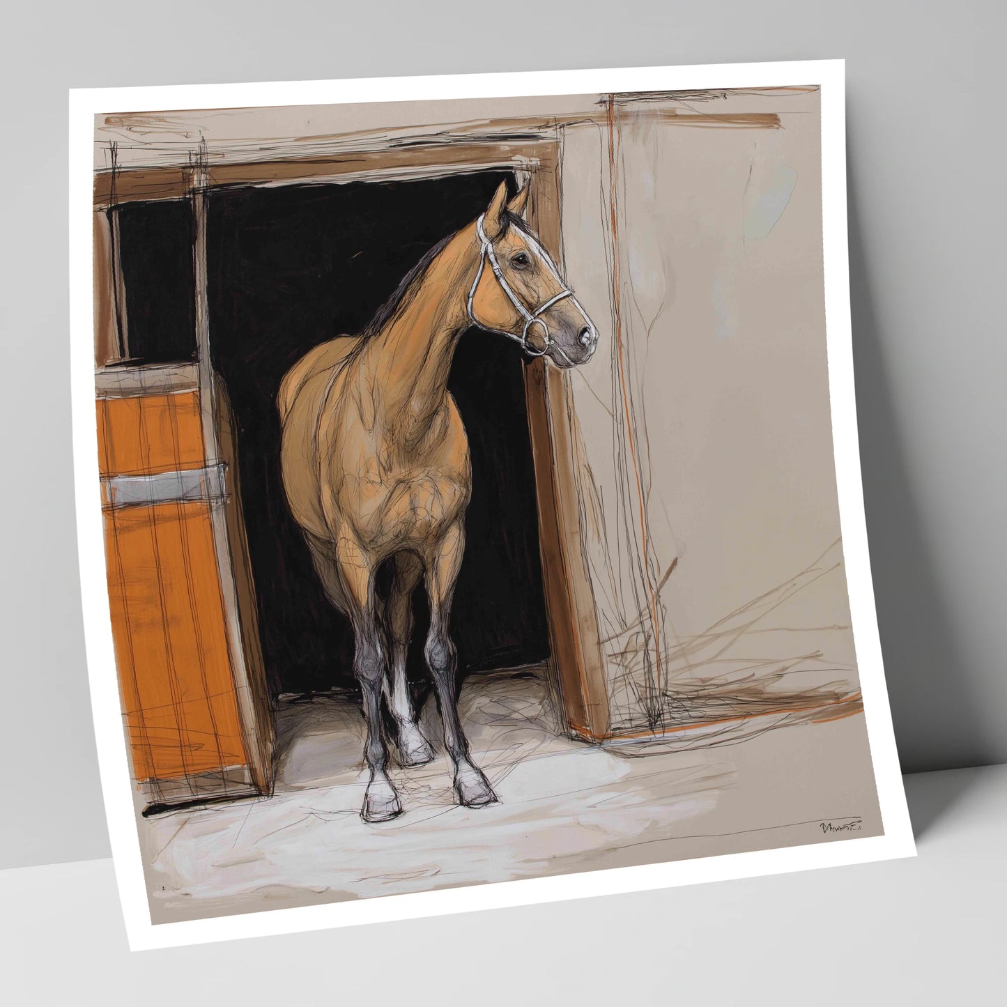 Morning Watch horse stable art print
