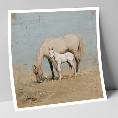 The Quiet Pasture mare & foal art print