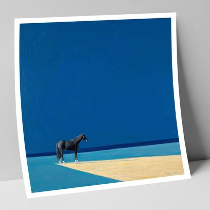 At the Azure Edge horse breed art print