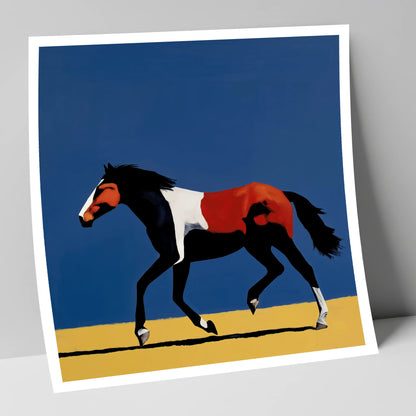 Vibrant Equine Stride horse portrait art print