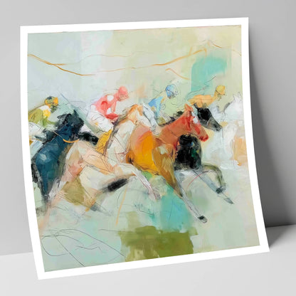 Rush to the Line racing horse art print