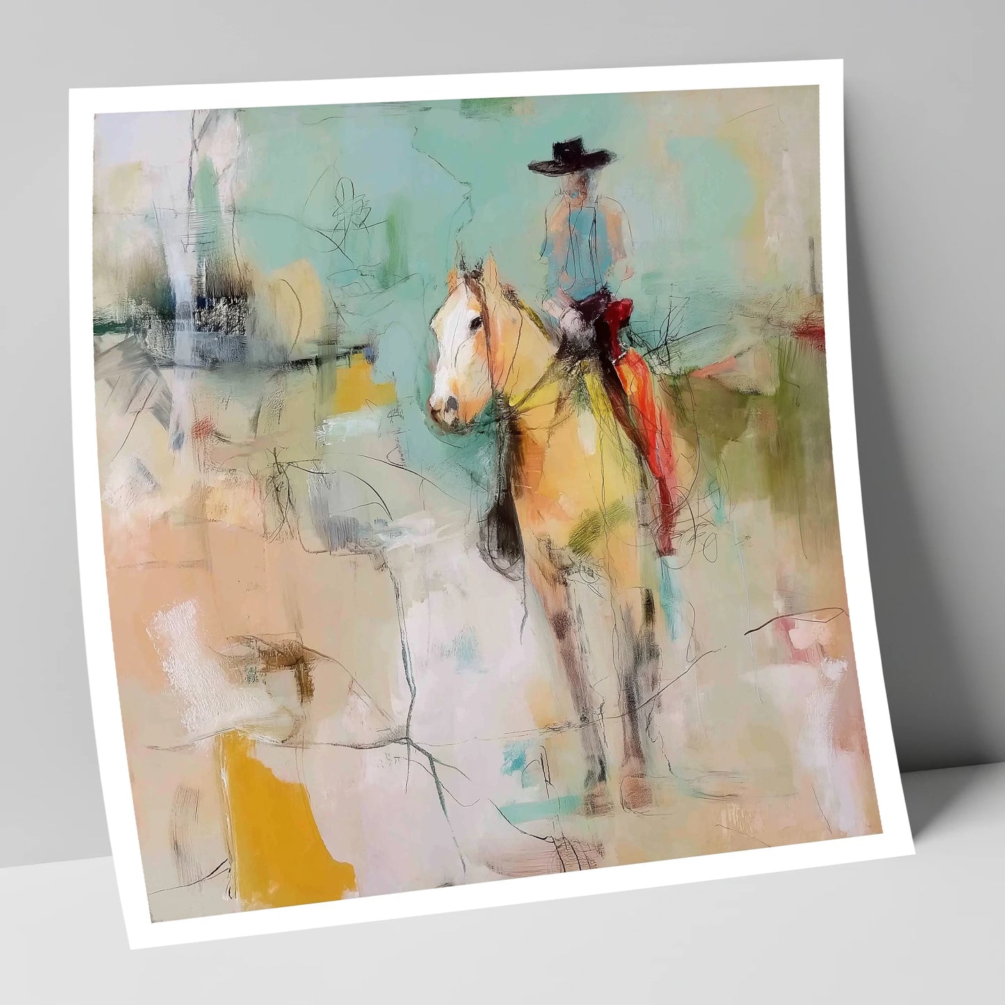 Painted Western Silhouette western horse art print