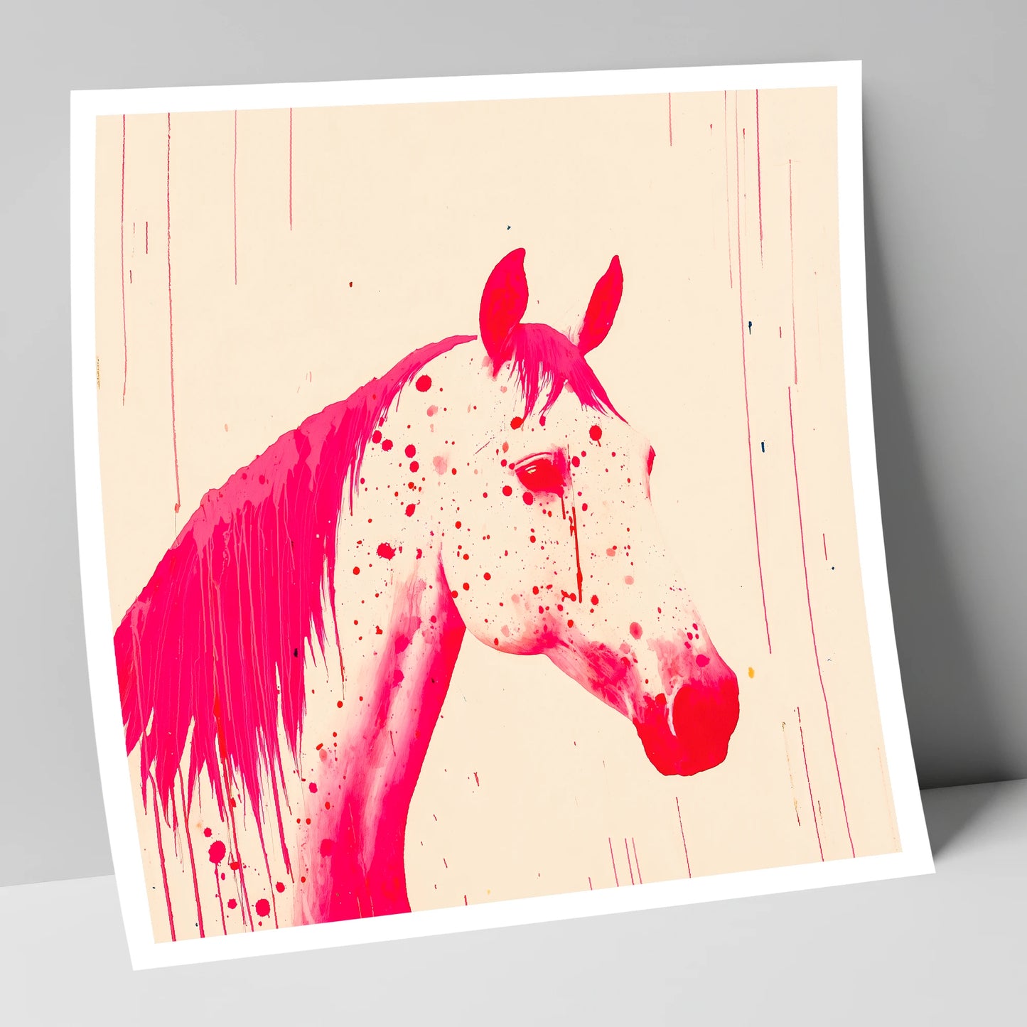 Bold Magenta Profile horse breed art print