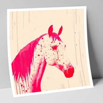 Bold Magenta Profile horse breed art print