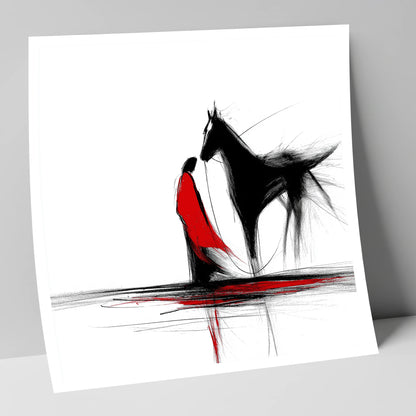 Crimson Connection horse & rider art print