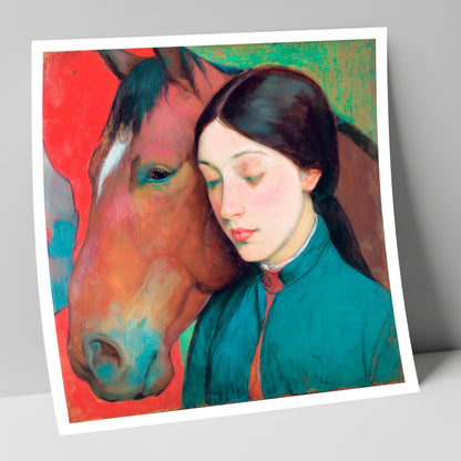 Silent Devotion horse & rider art print