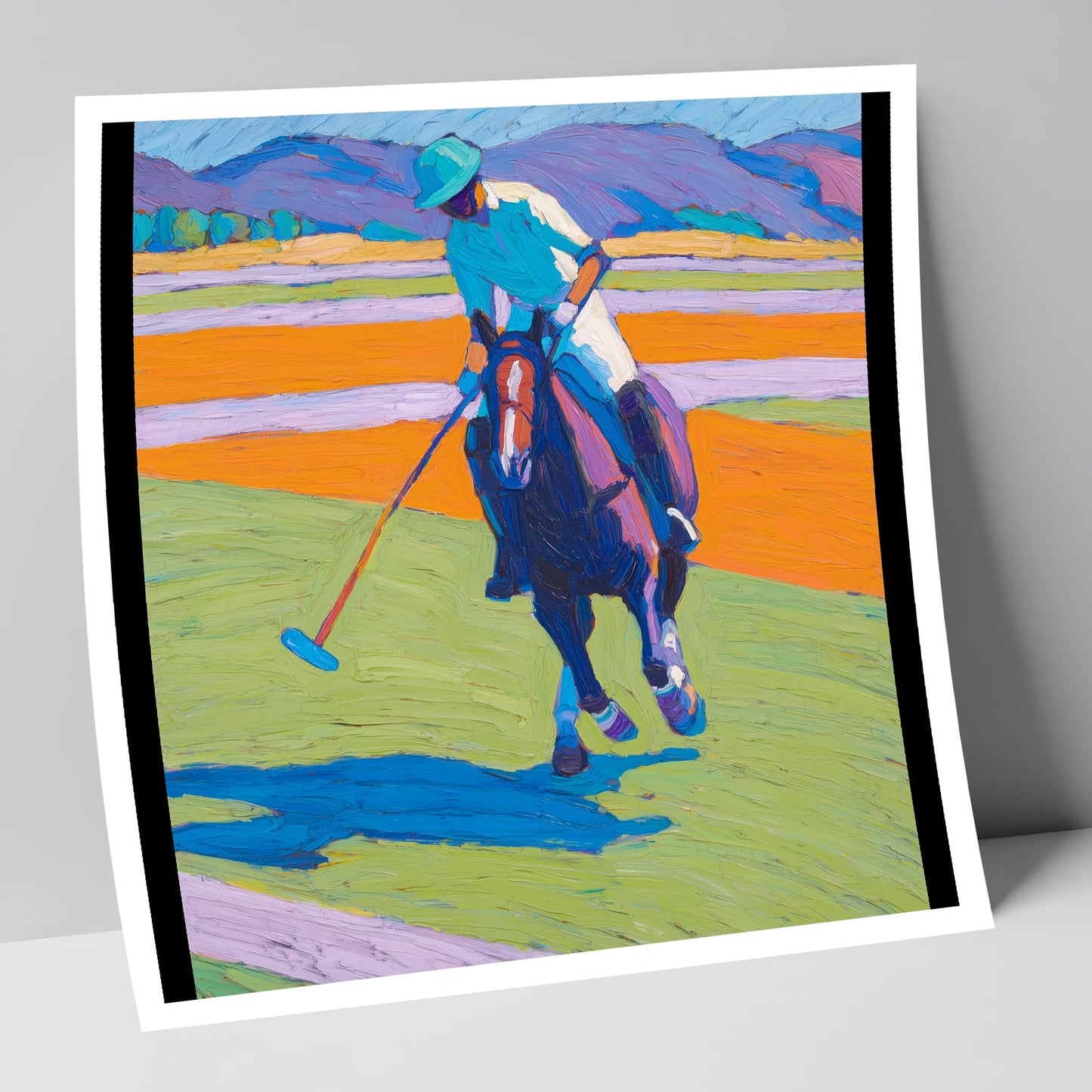 Vivid Chukka polo horse art print