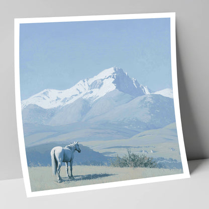 Alpine Solitude horse landscape art print