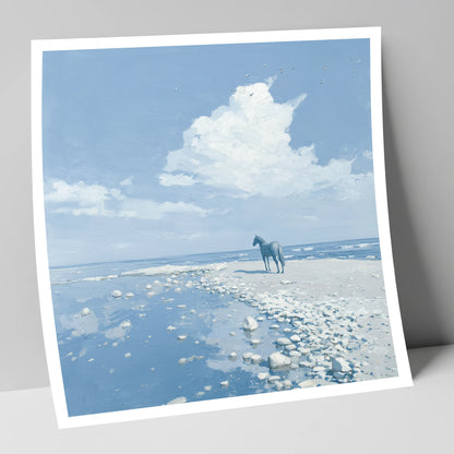 Solitude on the Shore horse landscape art print