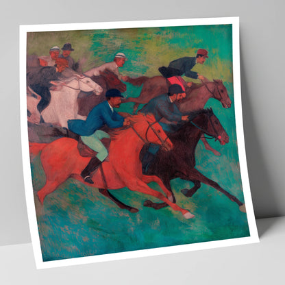 The Crimson Stride racing horse art print