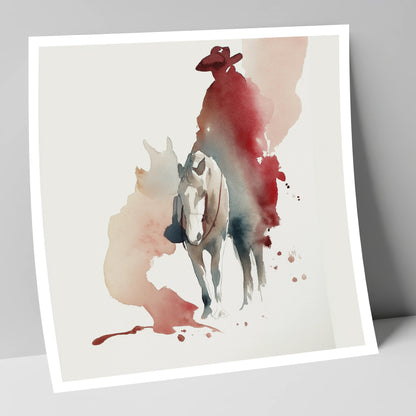 The Crimson Rider western horse art print