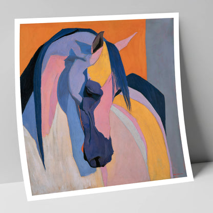 Colourful Abstract Horse Profile horse breed art print