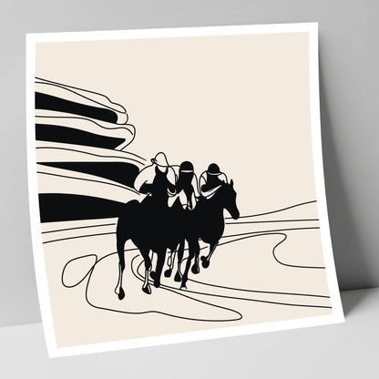 Rounding the Bend racing horse art print