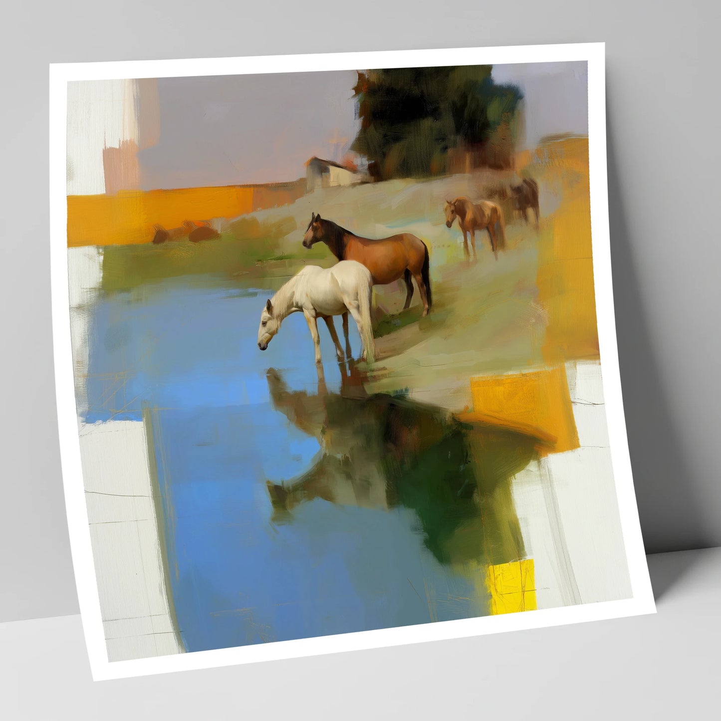 Cerulean Reflections wild horses art print
