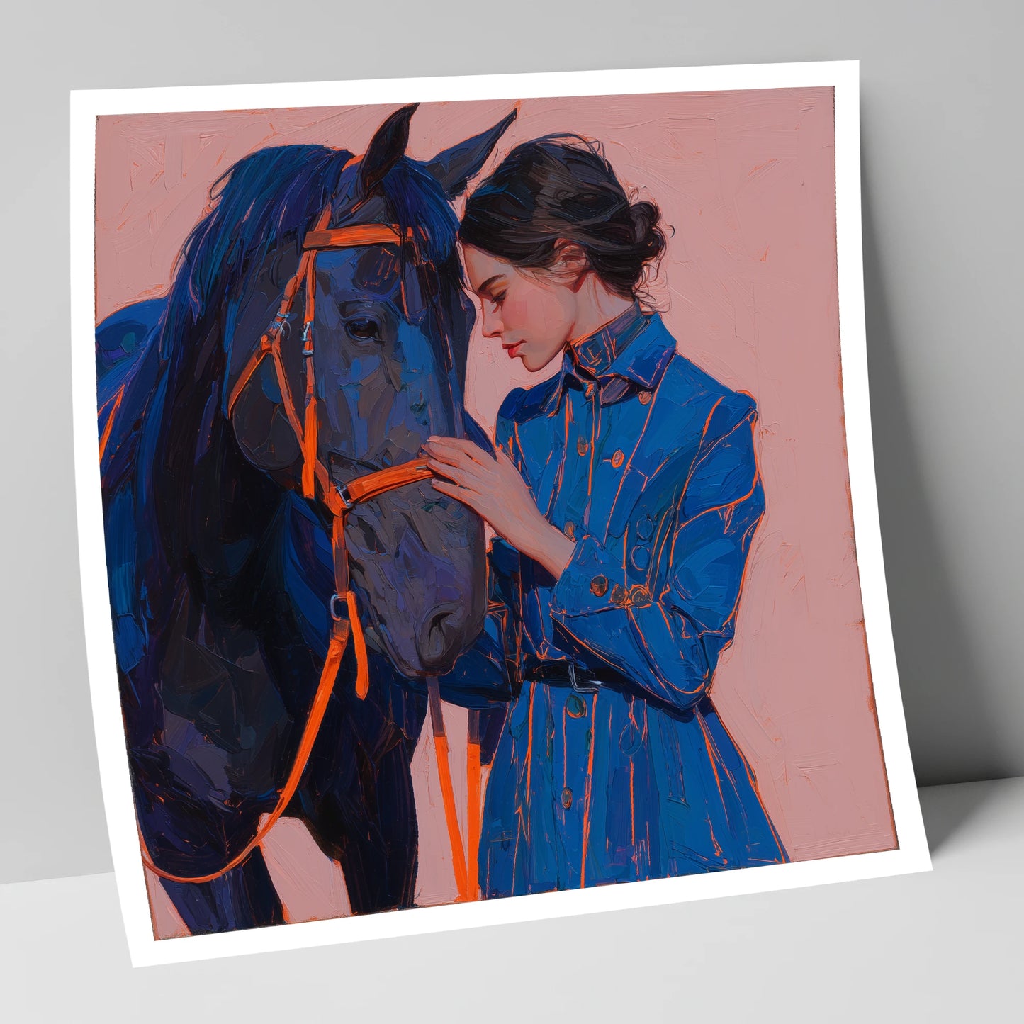 The Indigo Embrace horse & rider art print
