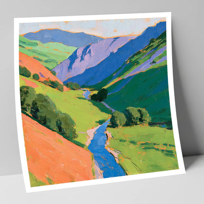 Vivid Riding Country horse landscape art print