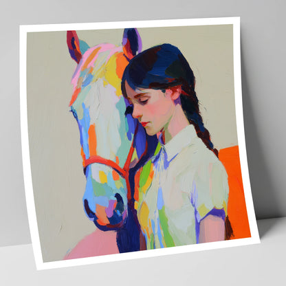 Vibrant Bond horse & rider art print