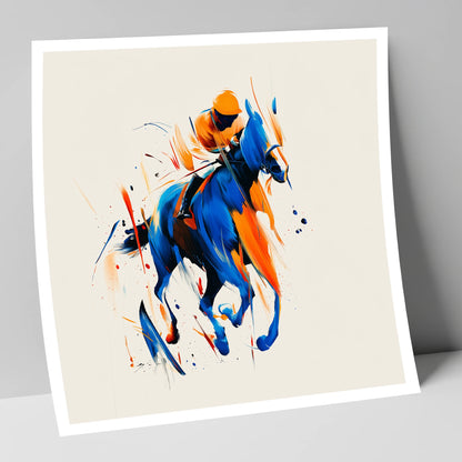 Velocity in Cobalt racing horse art print