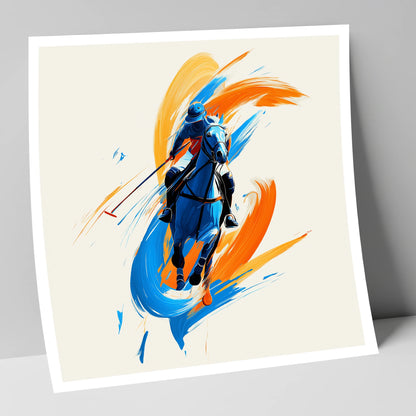 The Indigo Strike polo horse art print